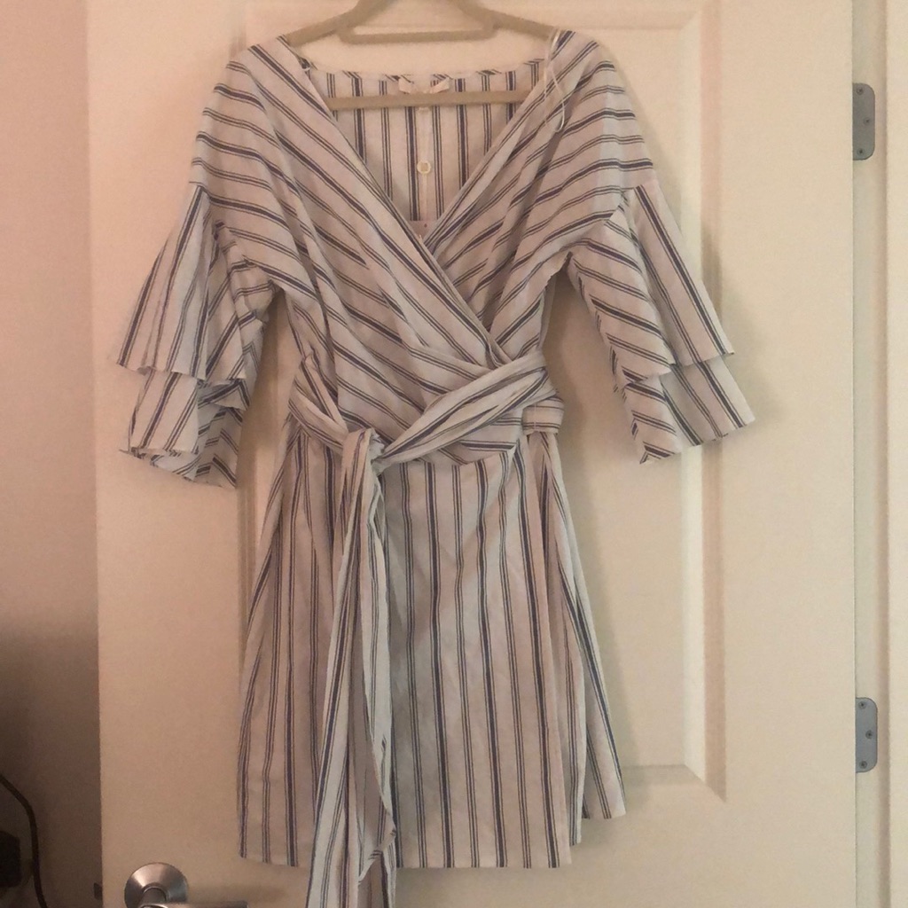 Navy And White Striped Dress